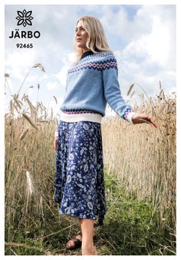 Karamell - langermet genser med mønstret bærestykke