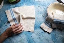 Rute - heklet kjøkkenhåndkle, bordbrikke eller serviett