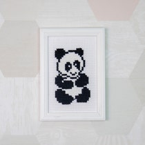 Barnas broderi panda - maleri